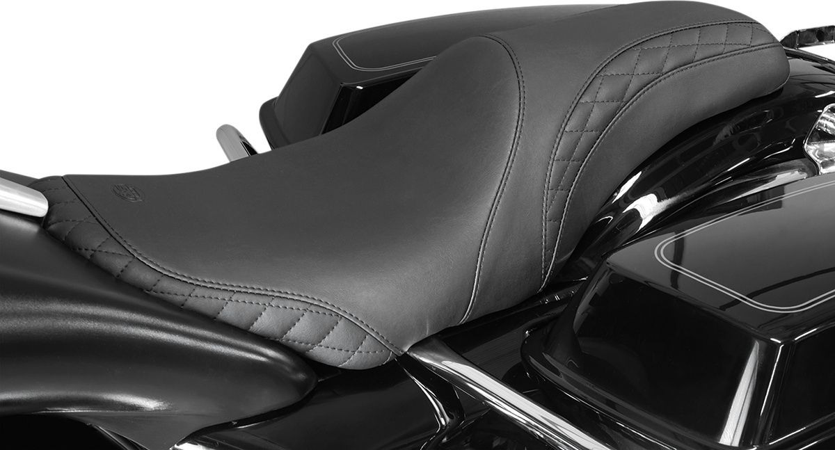 Mustang Tripper Fastback Seat for 2008-2024 Harley Touring w/ PYO Razorback Tank