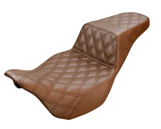Saddlemen Brown Step-Up Extended Reach Gel Seat for 2008-24 Harley Touring FLHX