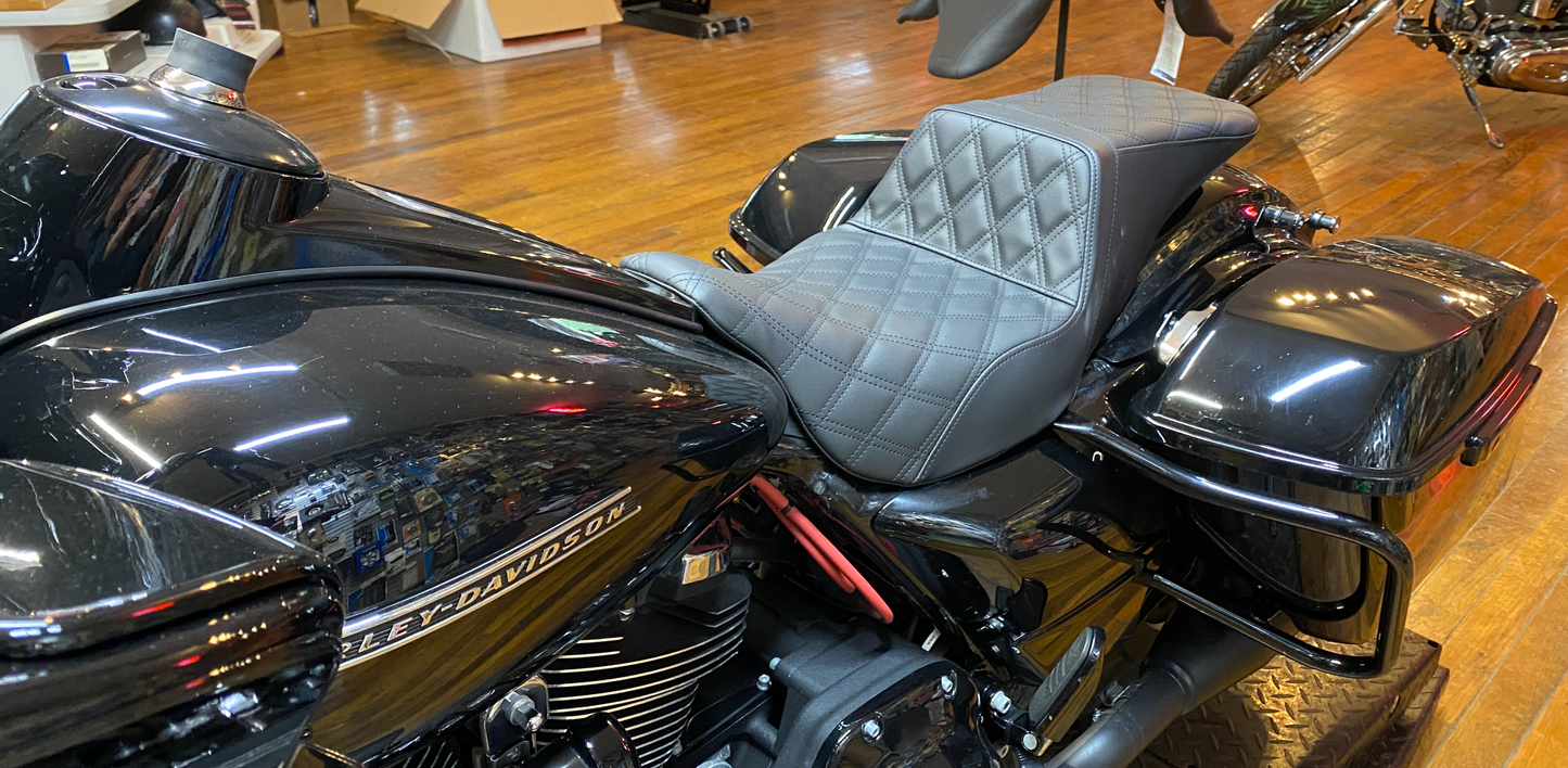 Saddlemen Tour Step-Up Lattice Stitch Seat for 2008-2024 Harley Touring Models