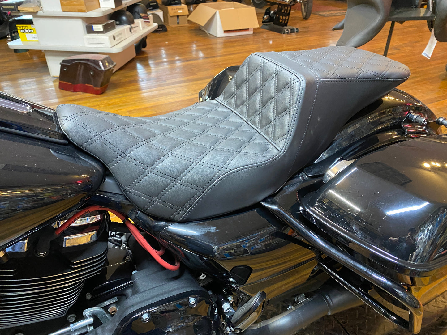 Saddlemen Tour Step-Up Lattice Stitch Seat for 2008-2024 Harley Touring Models