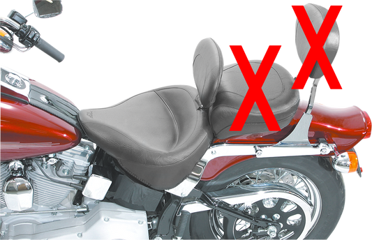 Mustang Vintage Wide Solo Seat & Backrest 00-05 Harley Softail Fat Boy Heritage