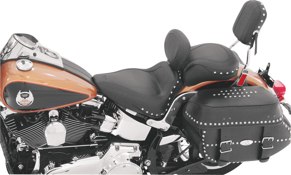 Mustang Sport Motorcycle Solo Seat & Backrest 2000-2015 Harley Softail Heritage