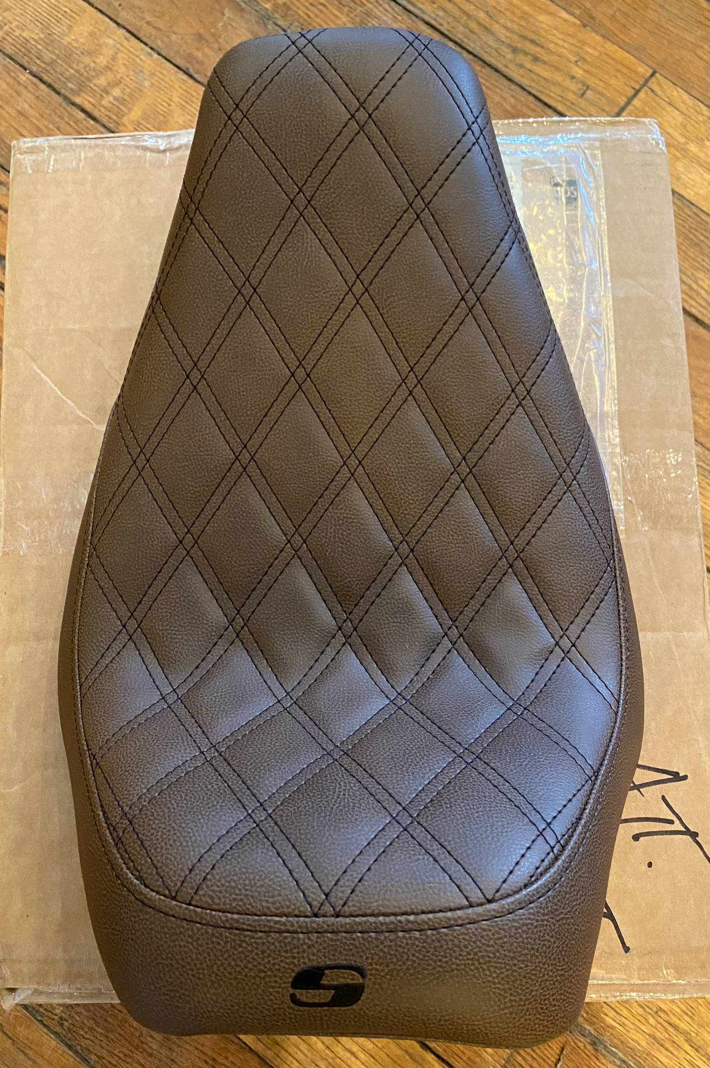 Saddlemen Brown Renegade Lattice Stitch Solo Seat 2006-2017 Harley Softail FLSTC