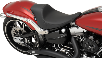 Drag Specialties Black Smooth Leather Solo Seat 2013-2017 Harley Breakout FXSB