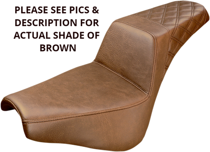 Saddlemen Brown Step Up Seat for 2018-2025 Harley Softail Street Bob Standard