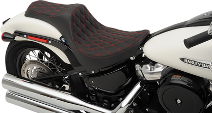 Drag Specialties Predator Red Diamond Seat for 2018-2025 Harley Softail FXBB