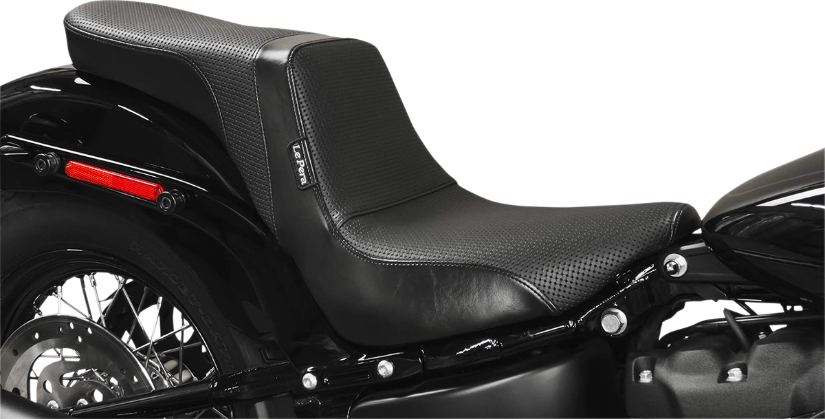 Le Pera Black Daytona Basketweave Seat for 2018-2023 Harley Street Bob FXBB