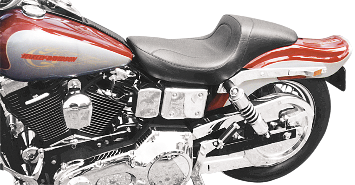 Mustang Fastback Black Vinyl 2-Up Motorcycle Seat 1996-2003 Harley Dyna FXD