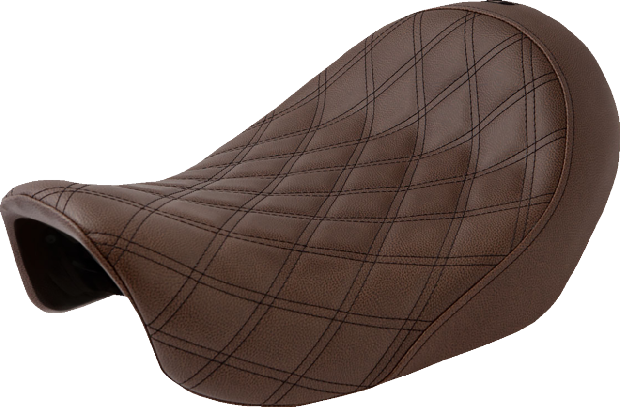 Saddlemen Renegade Brown Lattice Stitched Solo Gel Seat for 2006-17 Harley Dyna