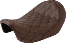 Saddlemen Renegade Brown Lattice Stitched Solo Gel Seat for 2006-17 Harley Dyna