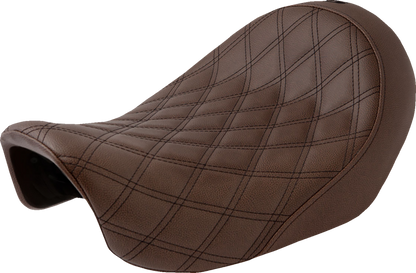 Saddlemen Renegade Brown Lattice Stitched Solo Gel Seat for 2006-17 Harley Dyna