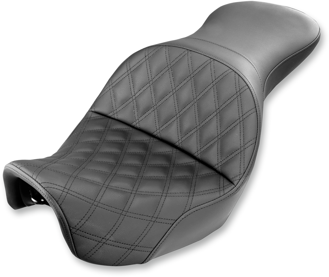 Saddlemen Explorer Black Lattice Stitched Gel Seat 2006-2017 Harley Dyna