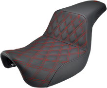 Saddlemen Black Red Lattice Gel Step Up Seat 2006-2017 Harley Dyna Switchback