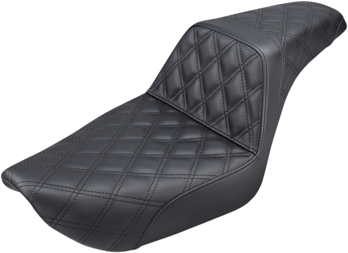 Saddlemen Black Step Up Leather Lattice Seat 1996-2003 Harley FXD Super Glide