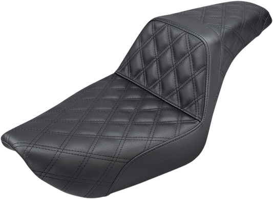 Saddlemen Black Step Up Leather Lattice Seat 1996-2003 Harley FXD Super Glide