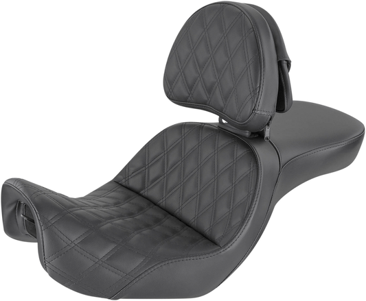 Saddlemen Explorer Lattice Stitch Seat & Backrest fits 2006-2017 Harley Dyna FXD