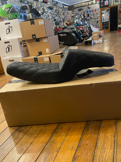 Saddlemen Black Step-Up Lattice Stitch Seat fits 2004-2022 Harley Sportster XL