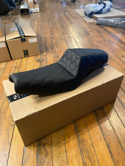 Saddlemen Black Step-Up Lattice Stitch Seat fits 2004-2022 Harley Sportster XL