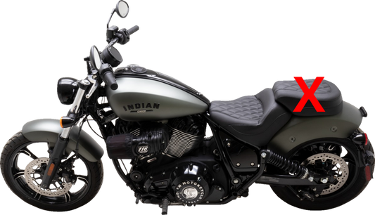 Mustang Touring Diamond Stitch Solo Seat fits 2022-2023 Indian Chief Bobber