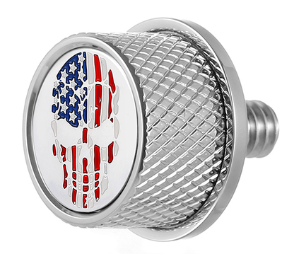 Figurati Skull USA Flag 1/4"-20 Seat Bolt Knob for 1965-2022 Harley Davidson
