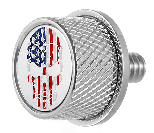 Figurati Skull USA Flag 1/4"-20 Seat Bolt Knob for 1965-2022 Harley Davidson