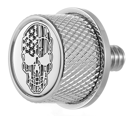 Figurati B&W Skull USA Flag 1/4"-20 Seat Bolt Knob for 1965-2022 Harley Davidson