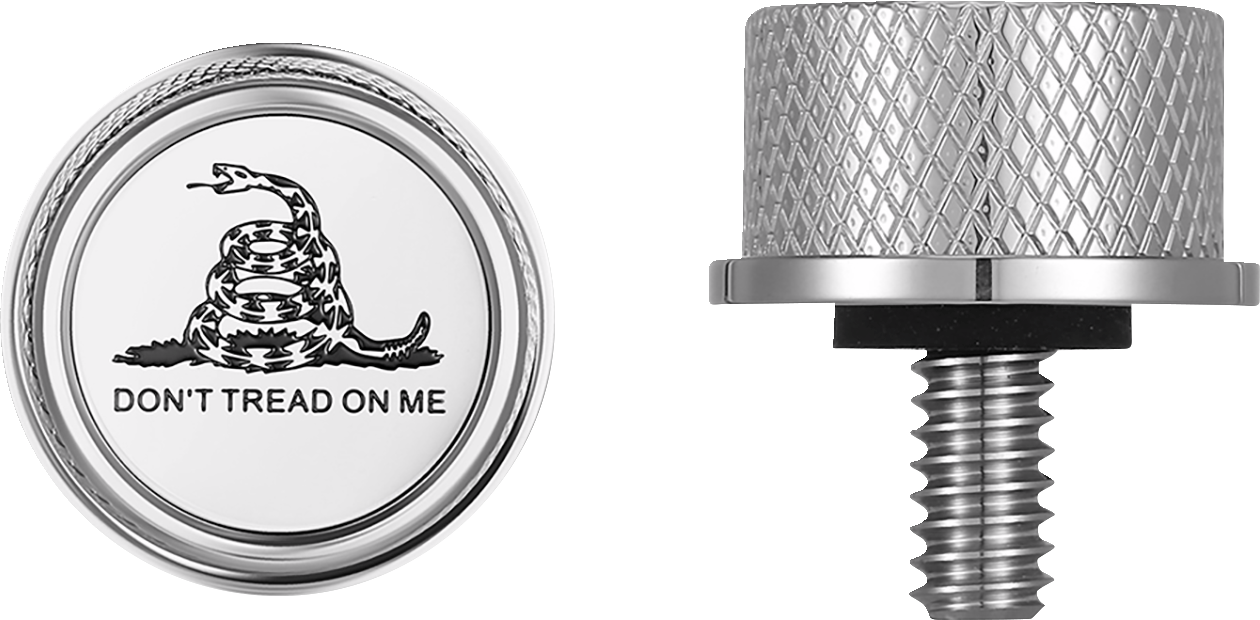 Figurati B&W Don't Tread On Me 1/4"-20 Seat Bolt Knob for 1965-2022 Harley