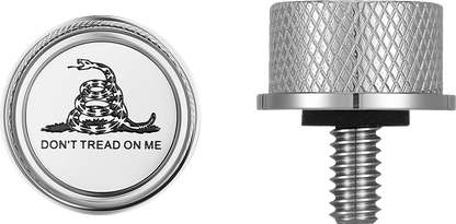Figurati B&W Don't Tread On Me 1/4"-20 Seat Bolt Knob for 1965-2022 Harley