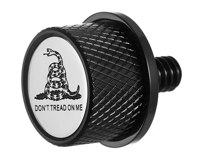 Figurati B&W Don't Tread On Me Black 1/4"-20 Seat Bolt Knob for 1965-22 Harley