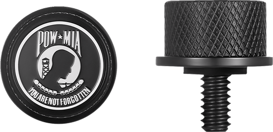 Figurati B&W POW-MIA Black 1/4"-20 Seat Bolt Knob for 1965-2022 Harley Davidson