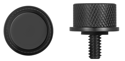 Figurati Designs Smooth Black 1/4"-20 Seat Bolt Knob for 1965-22 Harley Davidson