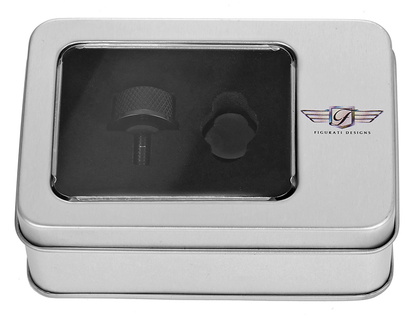 Figurati Designs Smooth Black 1/4"-20 Seat Bolt Knob for 1965-22 Harley Davidson