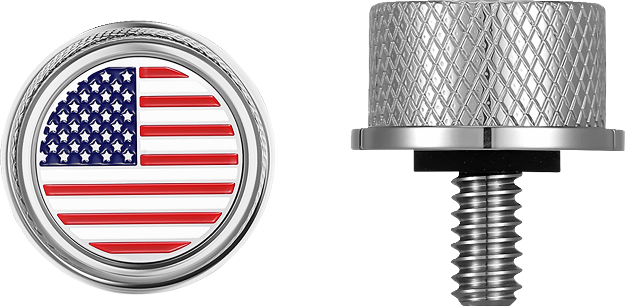 Figurati American Flag USA 1/4"-20 Seat Bolt Knob for 1965-2022 Harley Davidson
