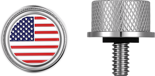 Figurati American Flag USA 1/4"-20 Seat Bolt Knob for 1965-2022 Harley Davidson