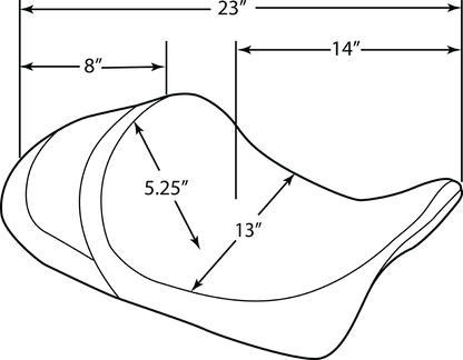 Drag Specialties Smooth Leather Solo Seat fits 2008-2024 Harley Touring Models