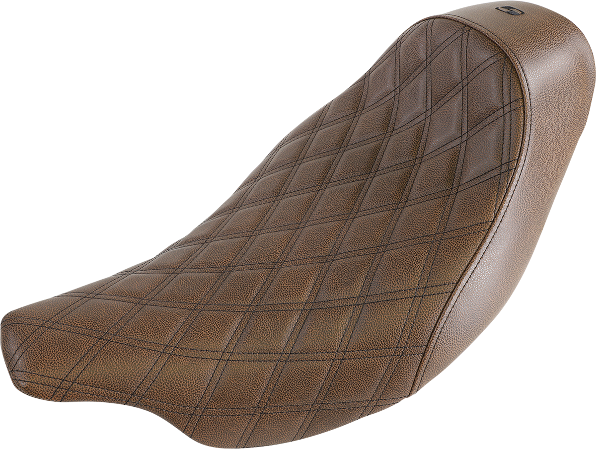 Saddlemen Renegade Brown Lattice Stitch Solo Seat for 2008-2024 Harley FLTR FLHR