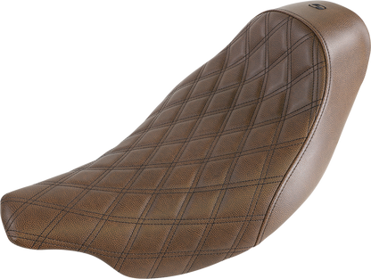 Saddlemen Renegade Brown Lattice Stitch Solo Seat for 2008-2024 Harley FLTR FLHR