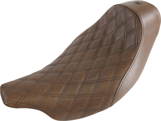 Saddlemen Renegade Brown Lattice Stitch Solo Seat for 2008-2024 Harley FLTR FLHR
