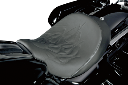 Danny Gray Black Speedcradle Flame Solo Seat fits 2008-2024 Harley Touring