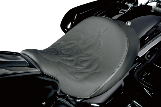 Danny Gray Black Speedcradle Flame Solo Seat fits 2008-2024 Harley Touring