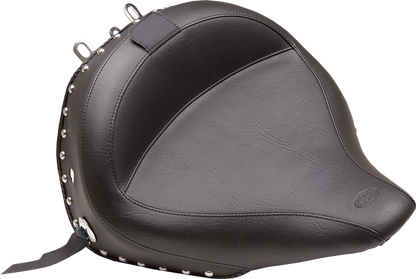Mustang Wide Solo Motorcycle Seat & Backrest 2005-2017 Harley Softail Deluxe