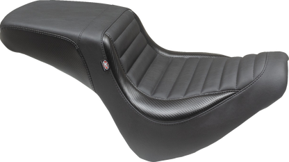 Mustang Squareback Tuck n Roll Seat fits 2018-2023 Harley Softail Fat Bob FXFBS