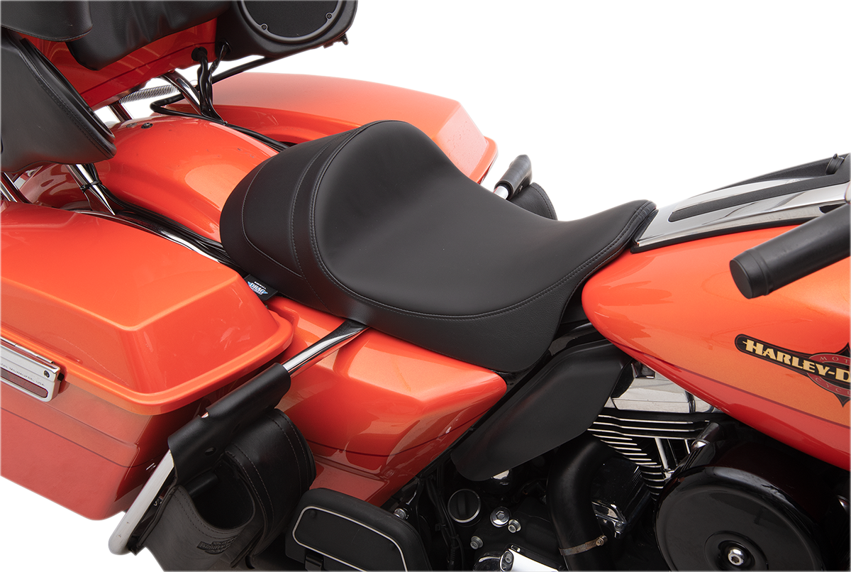 Drag Specialties Smooth Leather Solo Seat fits 2008-2024 Harley Touring Models