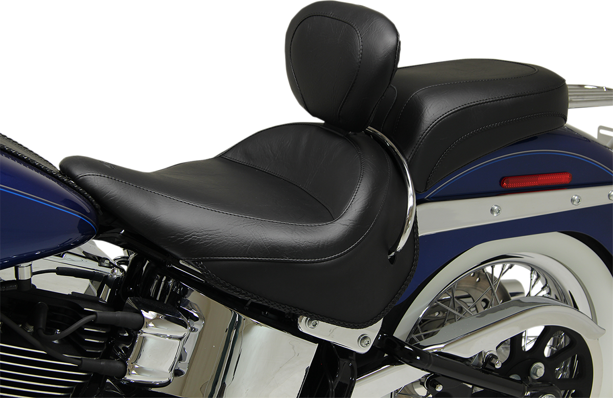 Mustang Wide Solo Seat & Backrest 2005-2017 Harley Softail Deluxe FLSTN 79914