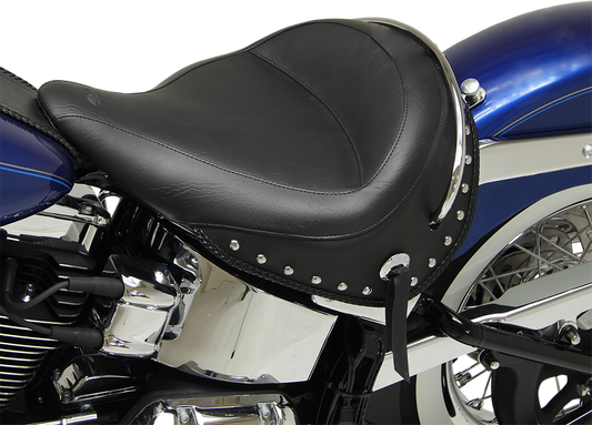 Mustang Wide Studded Motorcycle Solo Seat 05-17 Harley Softail Deluxe FLSTN