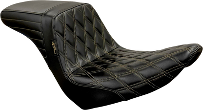 Le Pera Kickflip Chestnut Diamond Stitch Seat fits 2018-2026 Harley Low Rider