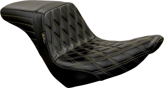 Le Pera Kickflip Chestnut Diamond Stitch Seat fits 2018-2025 Harley Low Rider