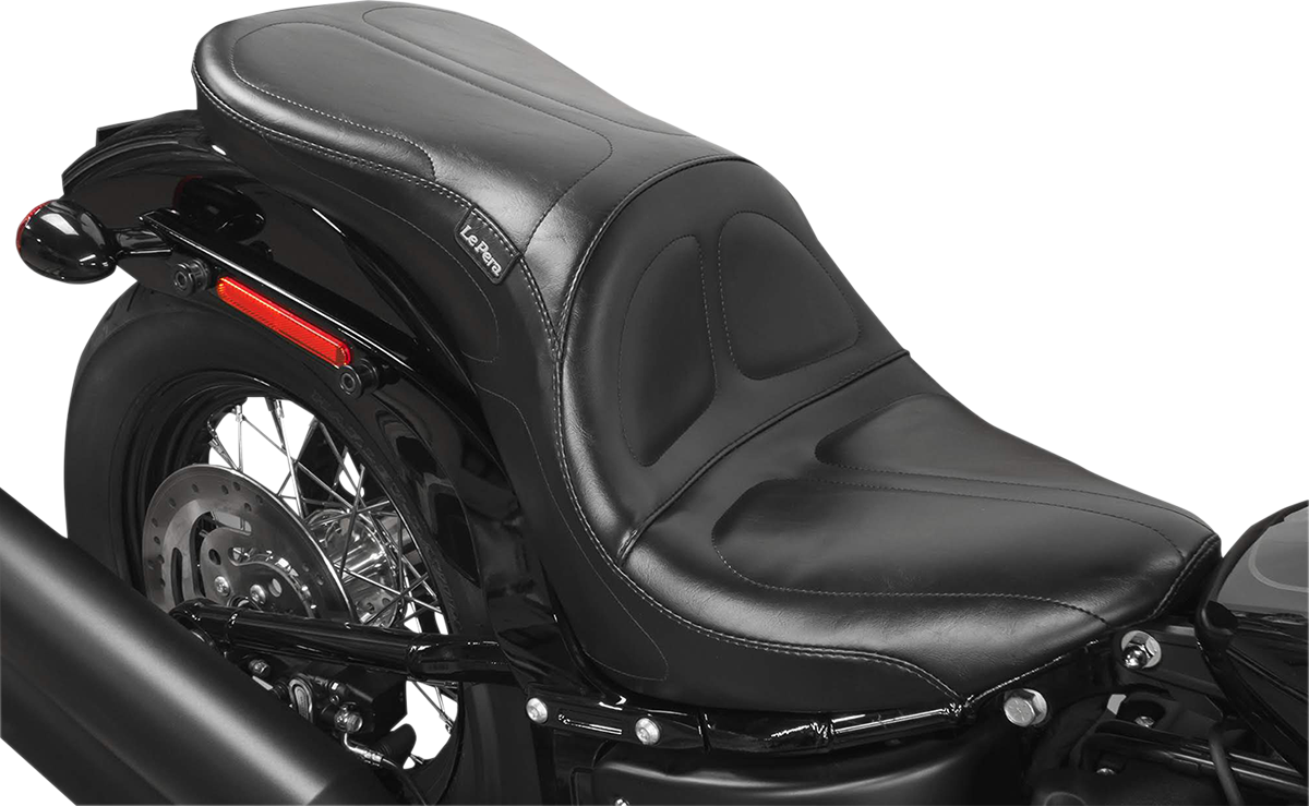 Le Pera Black Maverick Vinyl Seat for 2018-2023 Harley Softail Street Bob FXBB