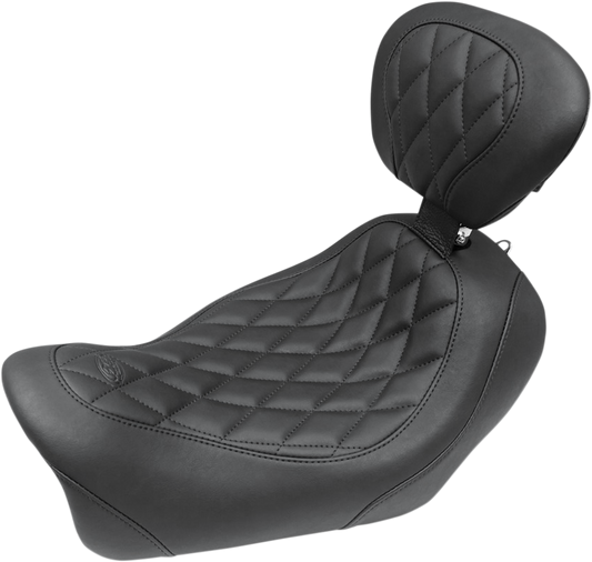 Mustang Tripper Solo Seat with Backrest fits 2014-2017 Harley Dyna Fat Bob FXDF