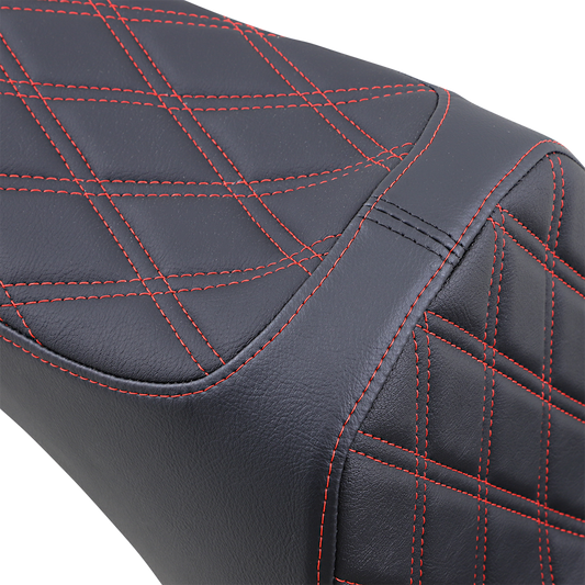 Drag Specialties Predator III Double Diamond Seat 2006-17 Harley Softail Fat Boy